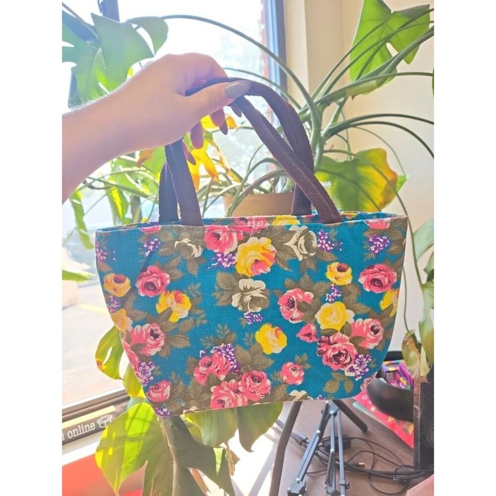 Women's floral mini handbag Aqua accessory
